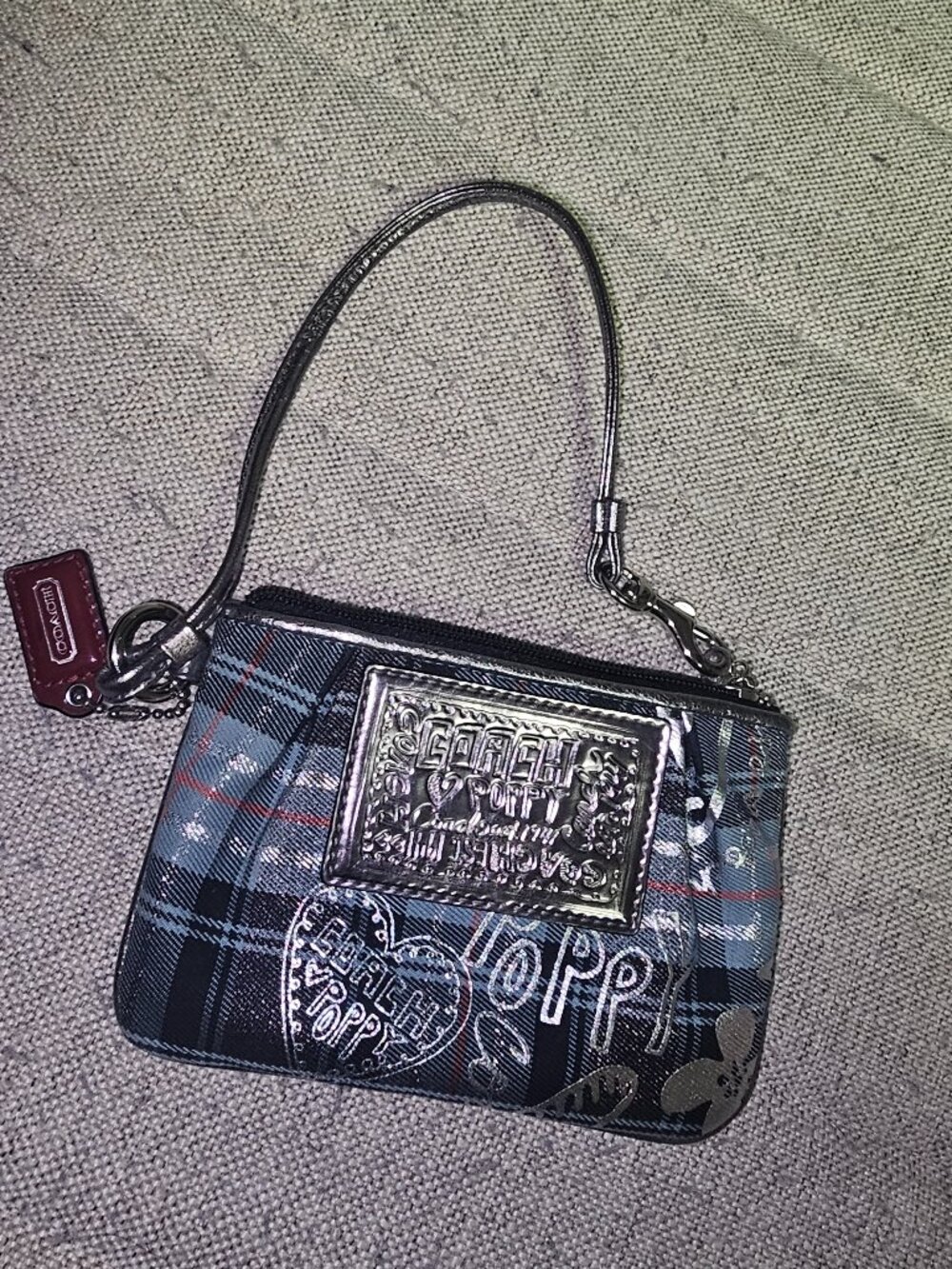 Coach plaid wristlet